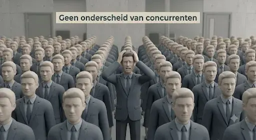Ondernemer die zonder onderscheid tussen concurrenten onzichtbaar blijft.